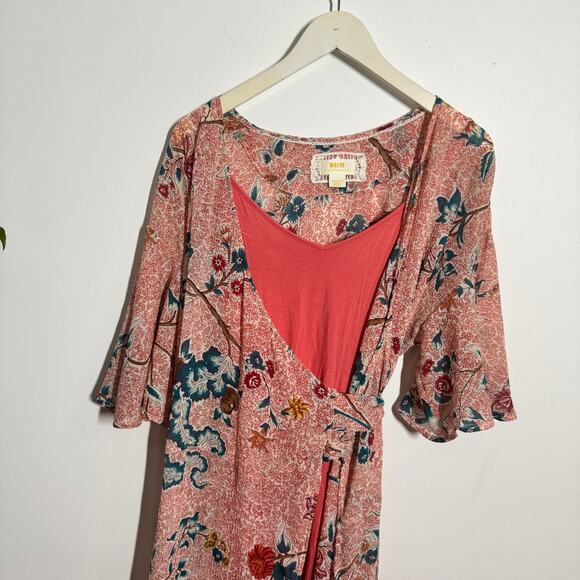 ANTHROPOLOGIE ADELAIDE WRAP DRESS MAEVE Women M Floral Party Wedding Guest - Picture 4 of 9